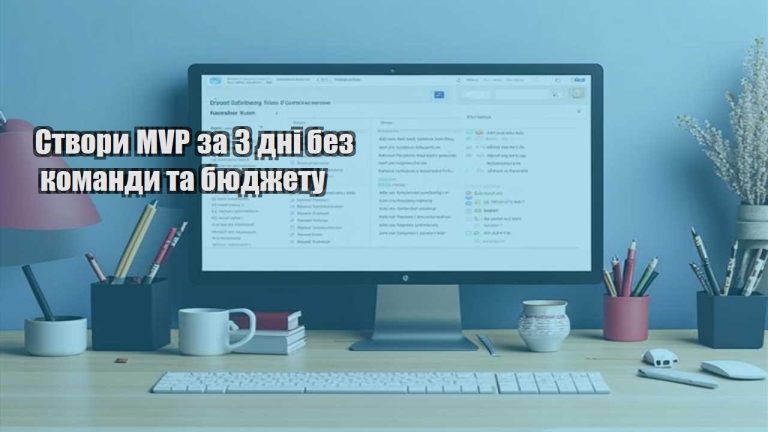 Створи MVP за 3 дні без команди та бюджету