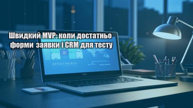 Швидкий MVP: коли достатньо форми заявки і CRM для тесту