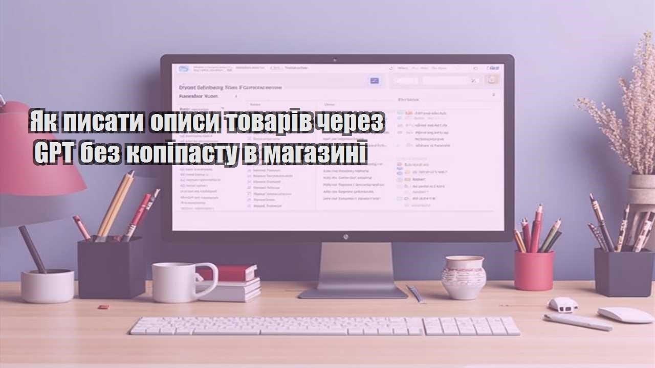 yak pysaty opysy tovariv cherez gpt bez kopipastu v magazyni