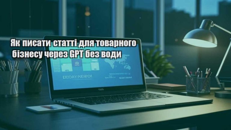 Як писати статті для товарного бізнесу через GPT без води