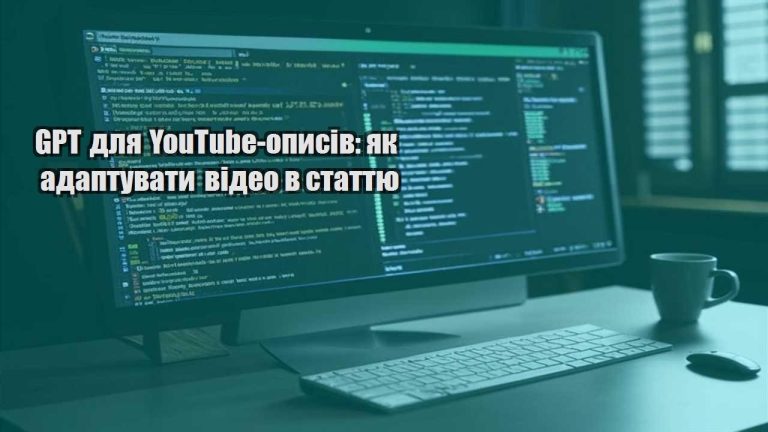 GPT для YouTube-описів: як адаптувати відео в статтю